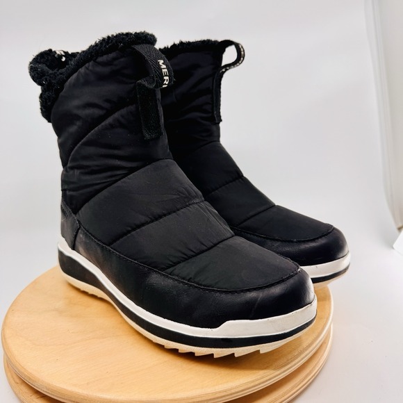Merrell Snowcreek Sport Women's 6.5 Black Mid Zip Polar Waterproof Winter Boots - Picture 3 of 8